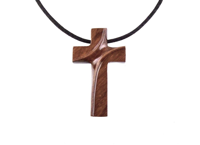 Wooden Cross Pendant Hand Carved Wood Cross Necklace Mens - Etsy