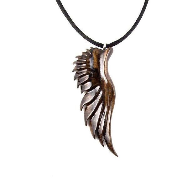 Wing Necklace, Mens Angel Wing Necklace, Angel Wing Pendant, Wood Angel Wing Necklace, Mens Wing Pendant, Angel Wing Jewelry, Mens Jewelry