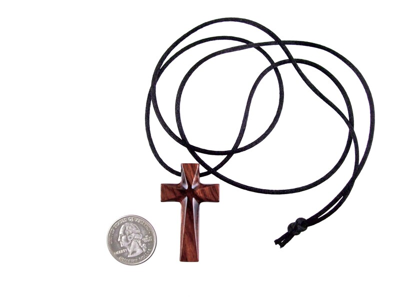Wooden Cross Necklace Wood Cross Pendant Hand Carved Etsy