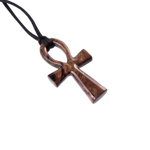 Ankh Necklace, Hand Carved Wooden Ankh Pendant for Men or Women ...