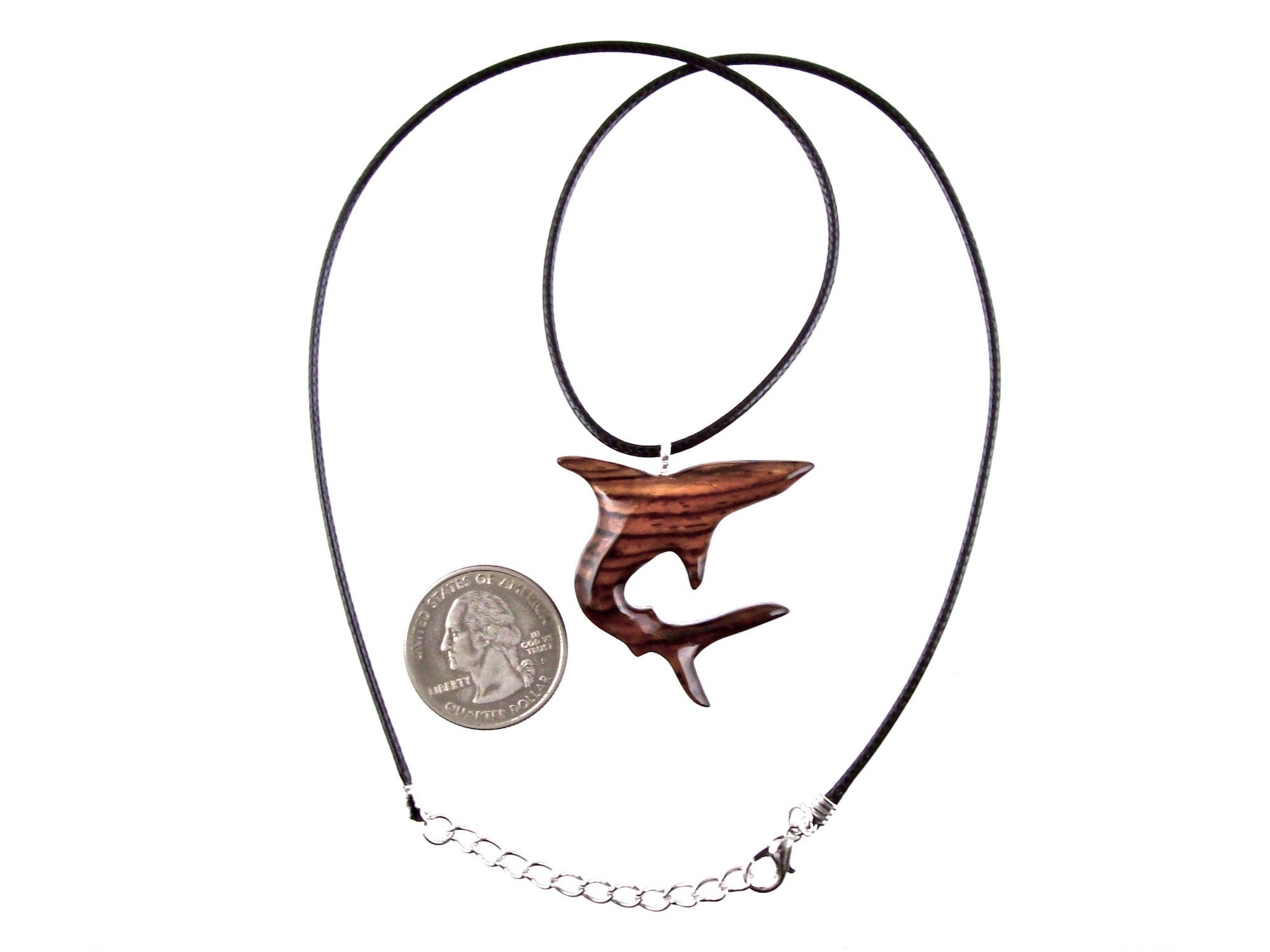 Shark Necklace Hand Carved Wooden Shark Pendant Mens Wood Etsy