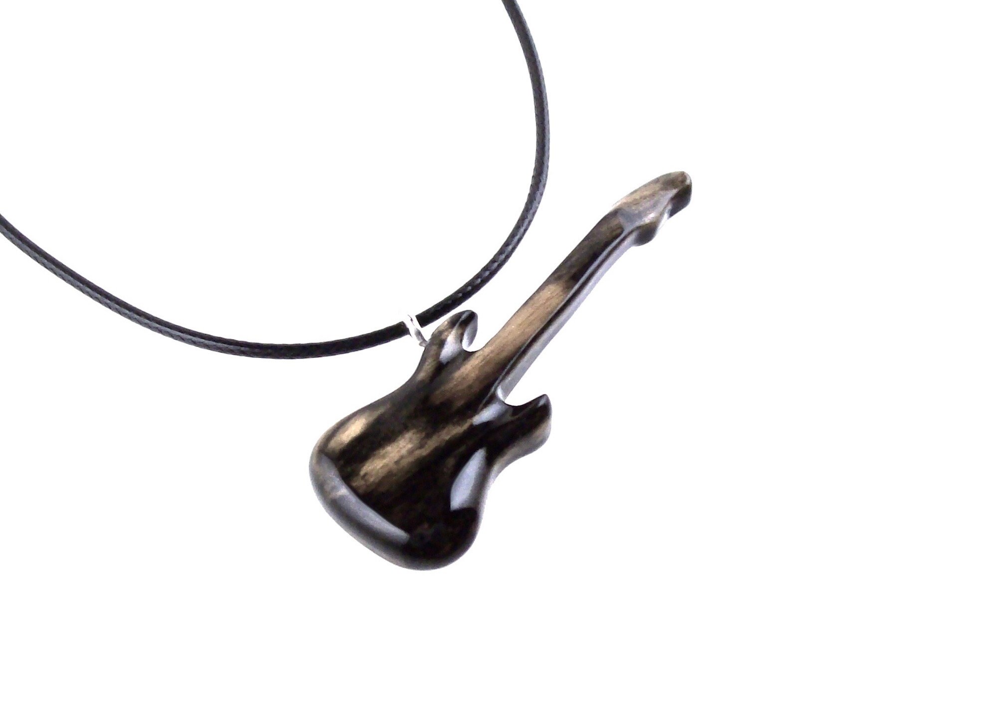Bass Guitar Necklace Hand Carved Wooden Guitar Pendant Etsy UK