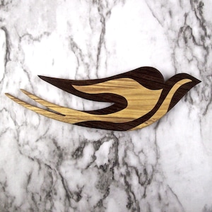 Swallow Wall Hanging, Handmade Wooden Bird Wall Art, Nursery Room Decor, 5th Anniversary Gift