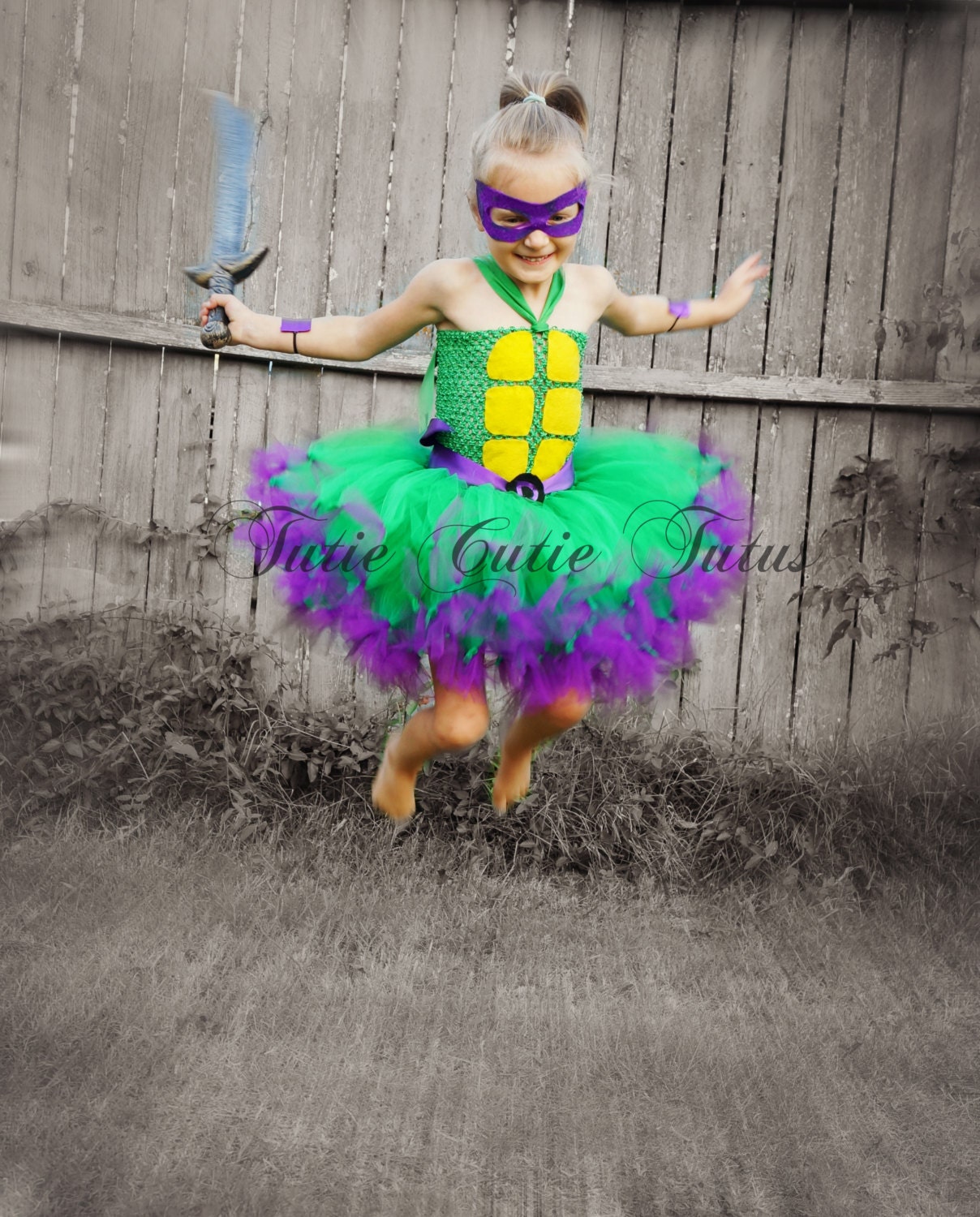 Turtle Tutu Dress Turtle Outfit Turtle Costume Turtles Dress Turtle  Halloween Costume-3 Pcs Set/4 Layers 