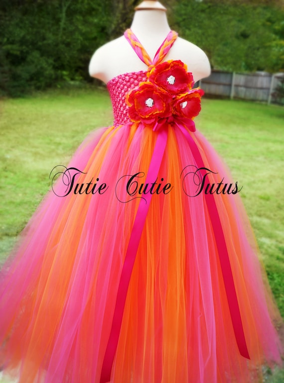 pink and orange tutu dress Ooh La La Couture PlNK Tie Dye tutu tulle dress Orange Butterfly Heart NWT Sz 8