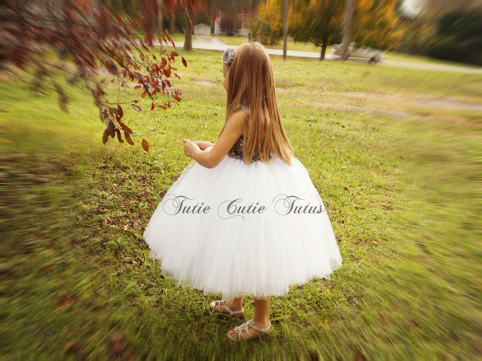 Shabby Chic Flower Girl Tutu Dress Grey and White Etsy