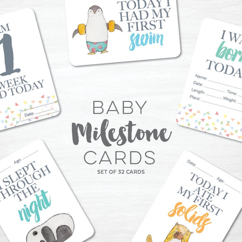baby milestone cards etsy