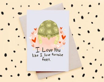 Tortoise Feet Valentines Card