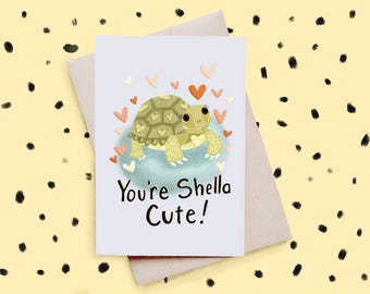 Shella Cute Tortoise Valentines Card