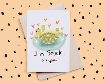 Stuck Tortoise Valentines Card