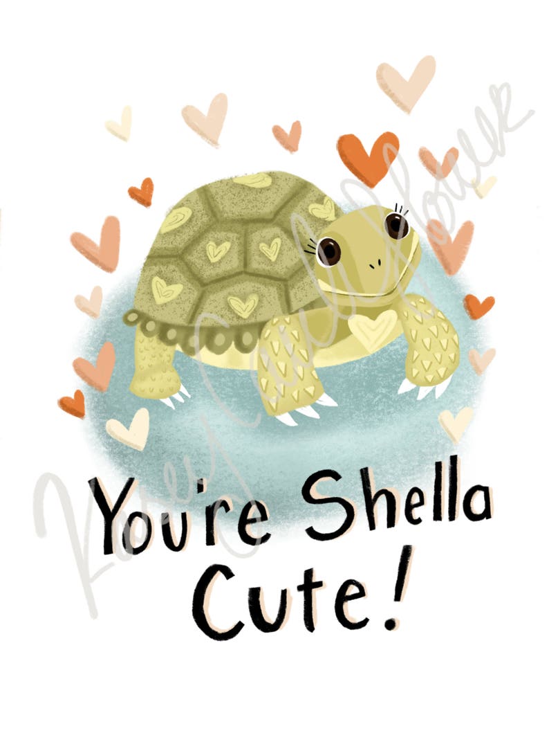 Mix Pack Tortoise Valentines Cards 6 or 12 image 4