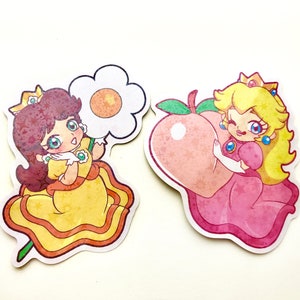 Peach and Daisy Mario Bros holo stickers!