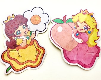 Peach and Daisy Mario Bros holo stickers!