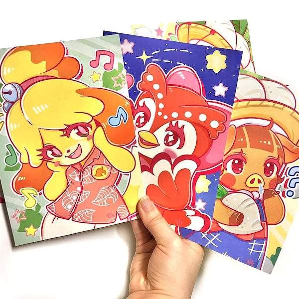 Animal Crossing prints! Isabelle, Daisy Mae and Celeste