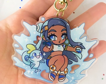 Pokemon Nessa Glitter Keychain!