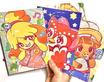 Animal Crossing prints! Isabelle, Daisy Mae and Celeste