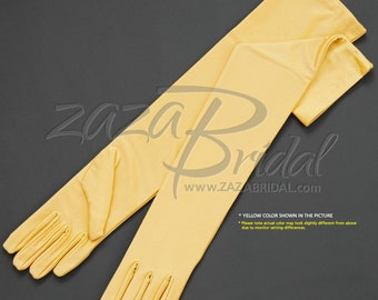 19.5″ Long 4-Way Stretch Matte Finish Satin Dress Gloves 12BL
