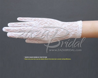 Paisley Lace Gloves: Stretch Nylon Wrist Length
