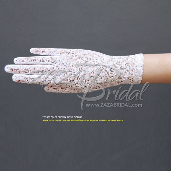 Fabulous Paisley pattern Stretch Lace Gloves Wrist Length 2BL
