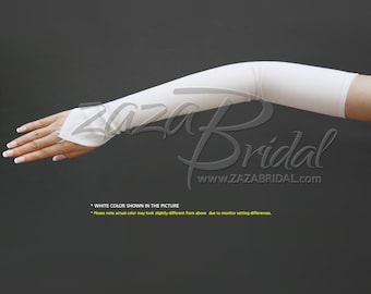Stretch Dull Matte Satin Fingerless Gloves Opera Length/No Shine, Elegant Look