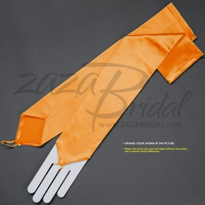 Mitaines en satin extensible brillant longueur opéra 16BL