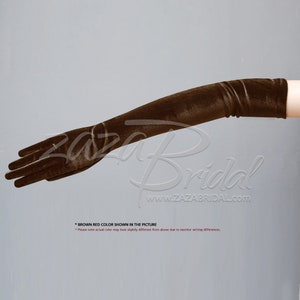 19.5″ Long Stretch Velvet Gloves Slip-On 12BL