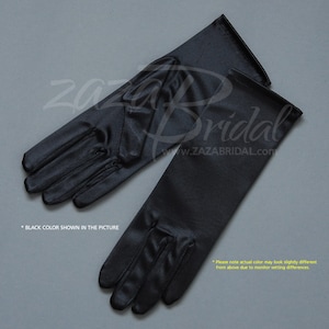 Gants de costume en satin extensible brillant, longueur mi-poignet 4BL