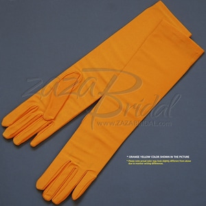 15.5″ Long 4-Way Stretch Matte Finish Satin Dress Gloves Below-The-Elbow Length 8BL