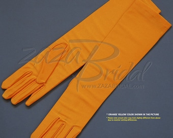 Guantes de vestir de satén con acabado mate, elásticos en 4 direcciones, largos de 15,5 ″, hasta debajo del codo, 8BL
