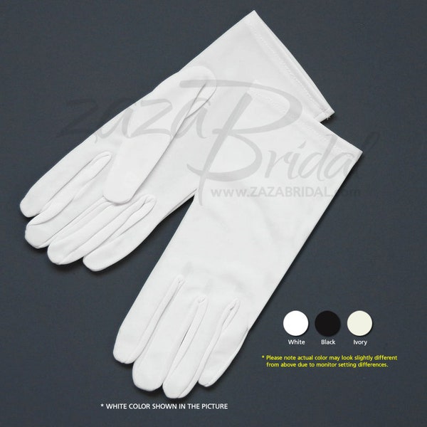 White & Black Nylon Formal Women’s Gloves