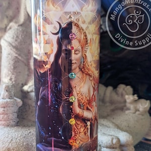 Shiva Shakti Mantra Meditation Candle embellished with Swarovski Crystals