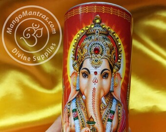 Ganesha Mantra Meditation Candle embellished with Swarovski Crystals