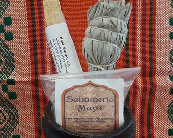 Triple Power Smudge Kit! Copal, Palo Santo & White Sage for Protection, Cleansing, and Purification.