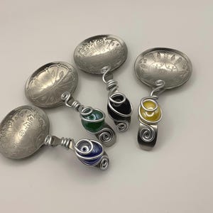 Candy, Nut Spoon with Glass Bead Wraped with Wire, Serving Spoon, Charcuterie, Serving