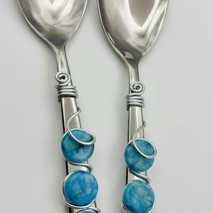 Blue Agate Stone Serving Set, One of a Kind, Elegant Entertaining , Hostess Gift