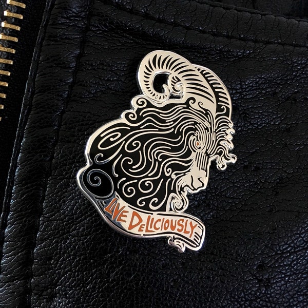 Live Deliciously Black Phillip Hard Enamel Pin