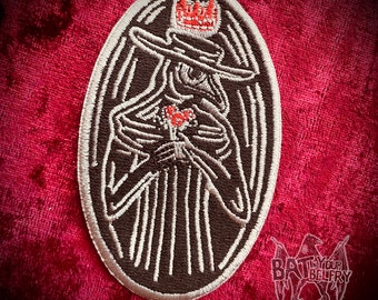 Crowned Plague Doctor Iron On Patch