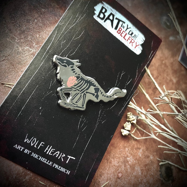 Deer Heart and Wolf Heart Enamel Pins image 4