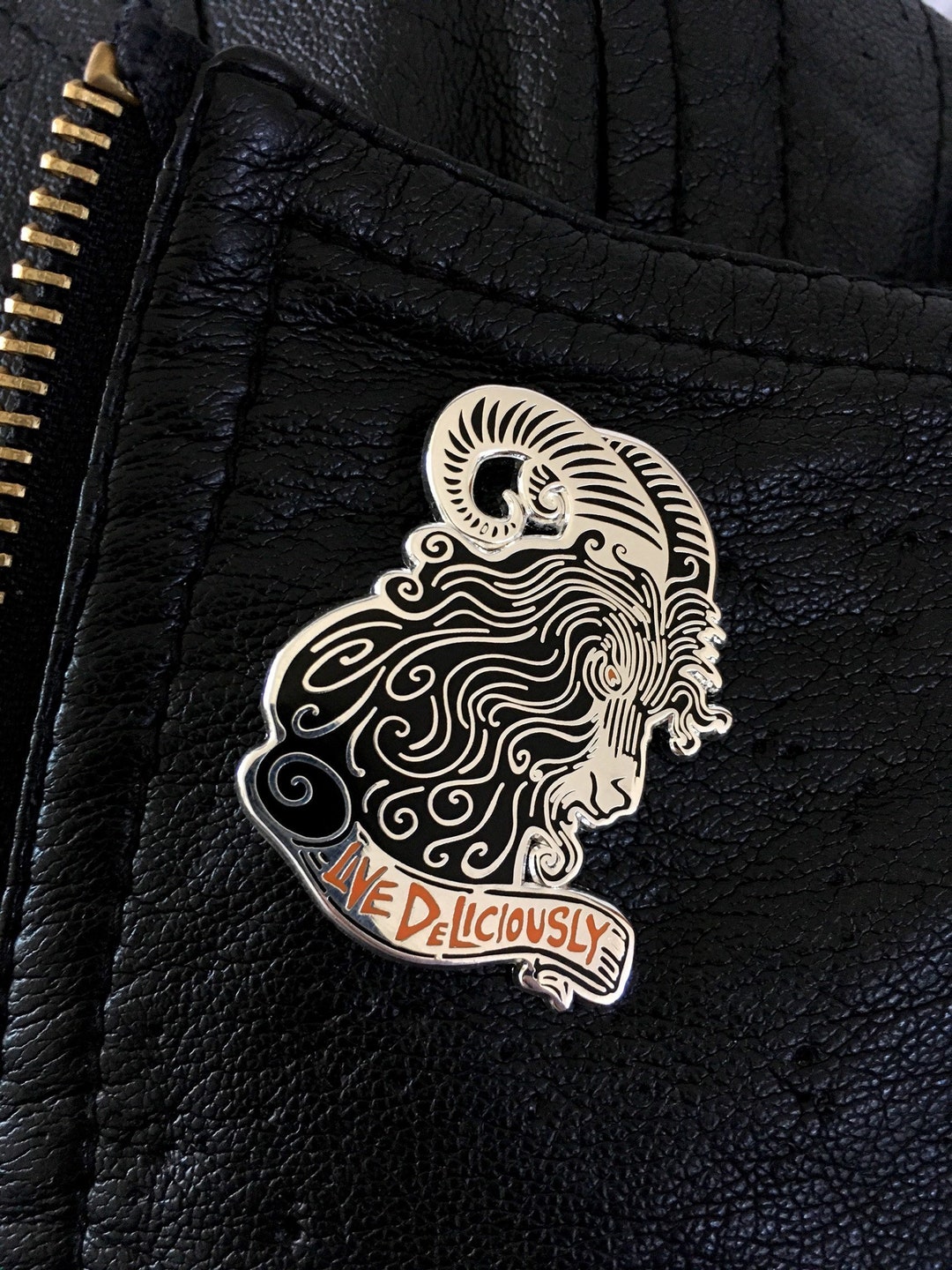 Live Deliciously Black Phillip Hard Enamel Pin - Etsy