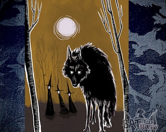 The Wolf and the Witches Fine Art Print