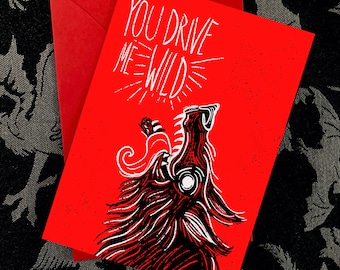 Wolf Valentines Day Greeting Card