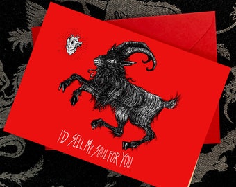 Black Phillip Valentines Day Greeting Card
