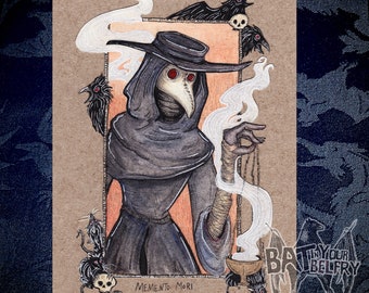 Impression d'art Memento Mori Plague Doctor