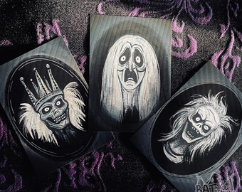 3 impresiones artísticas de ghouls de la mansión encantada