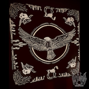 Turkey Vulture Boot Hill Dark Western Bandana image 1