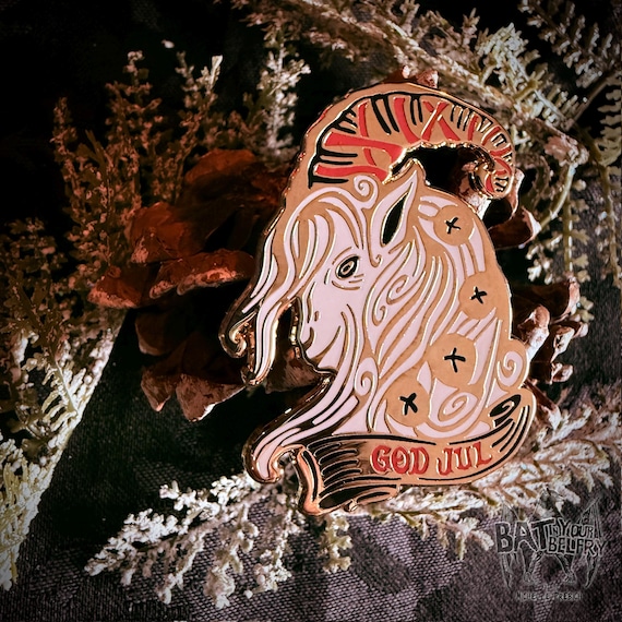 Yule Goat Gold Hard Enamel Pin
