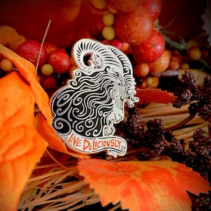 Live Deliciously Black Phillip Hard Enamel Pin