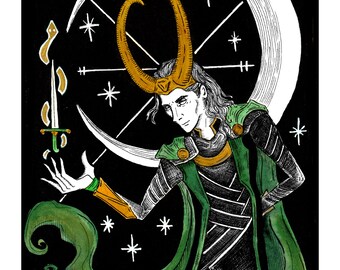 Loki Moon Tarot Art Print Etsy