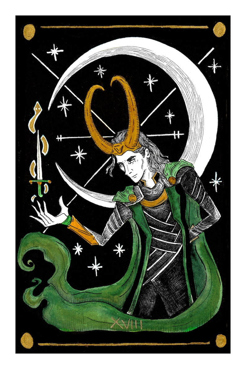 Loki Moon Tarot Art Print Etsy