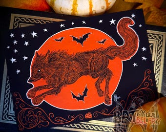 Halloween Wolf Fine Art Print